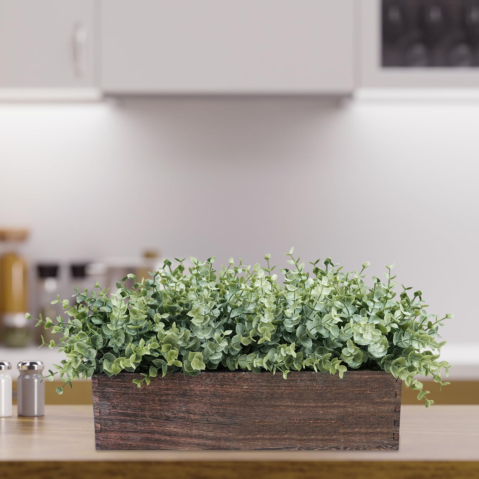 Winlyn durable plastic plants mimic fresh greens with no upkeep.
