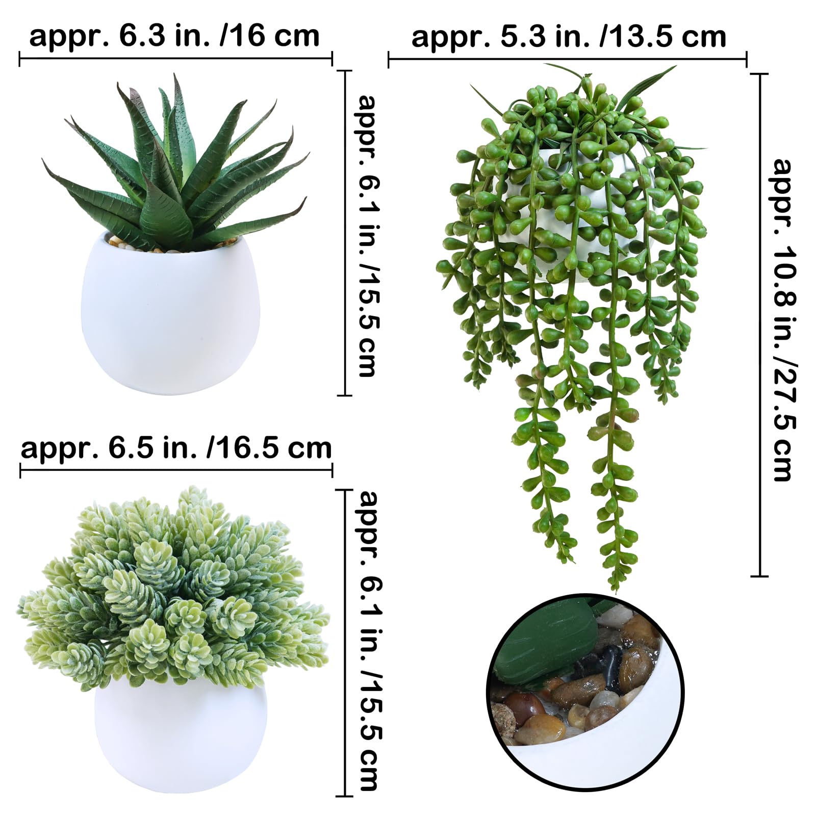 Winlyn aloe artificial succulent in white pot brightens desks with zero maintenance.