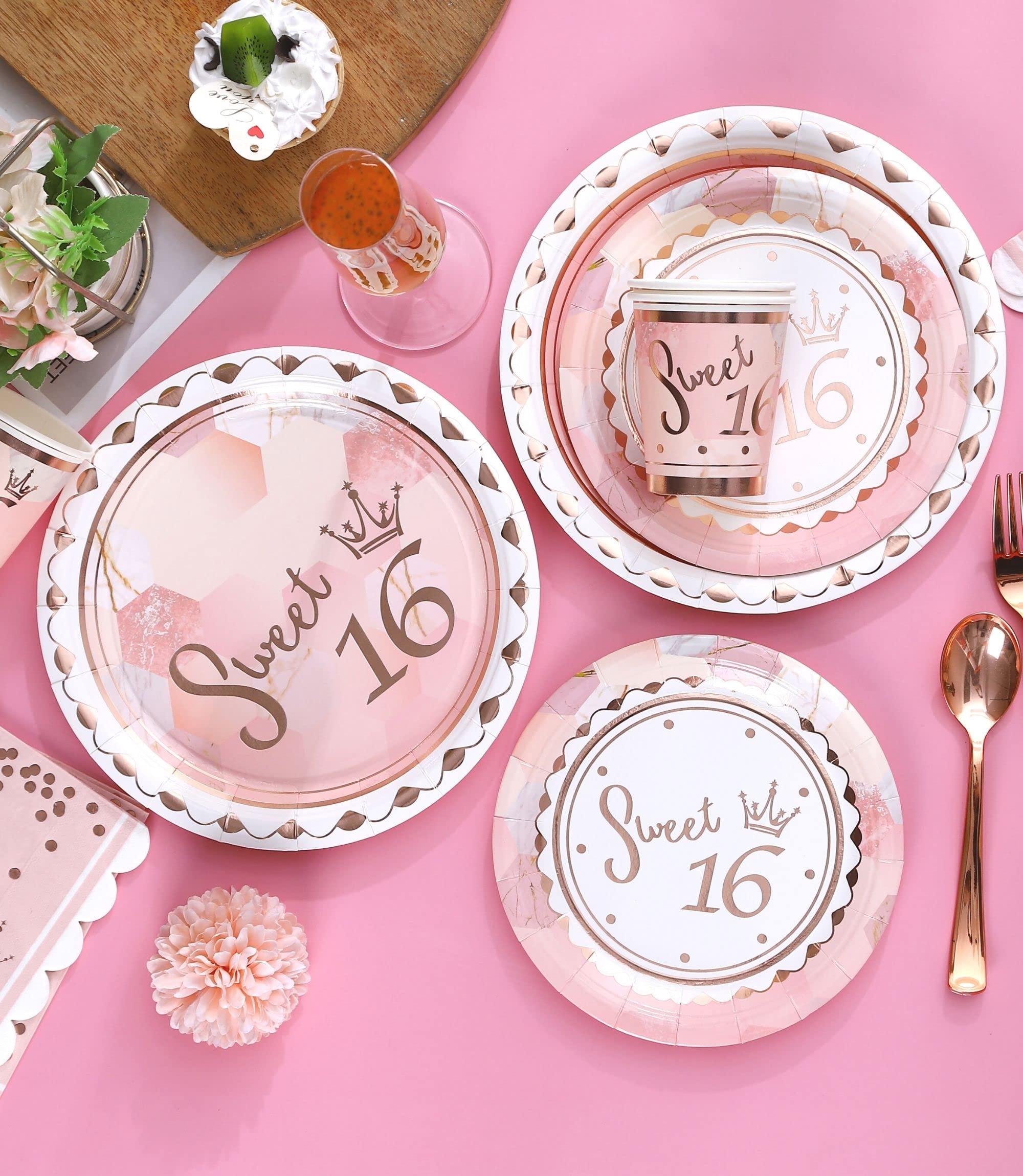 Winoo Design Rose Gold Sweet 16 cutlery for coordinated dining