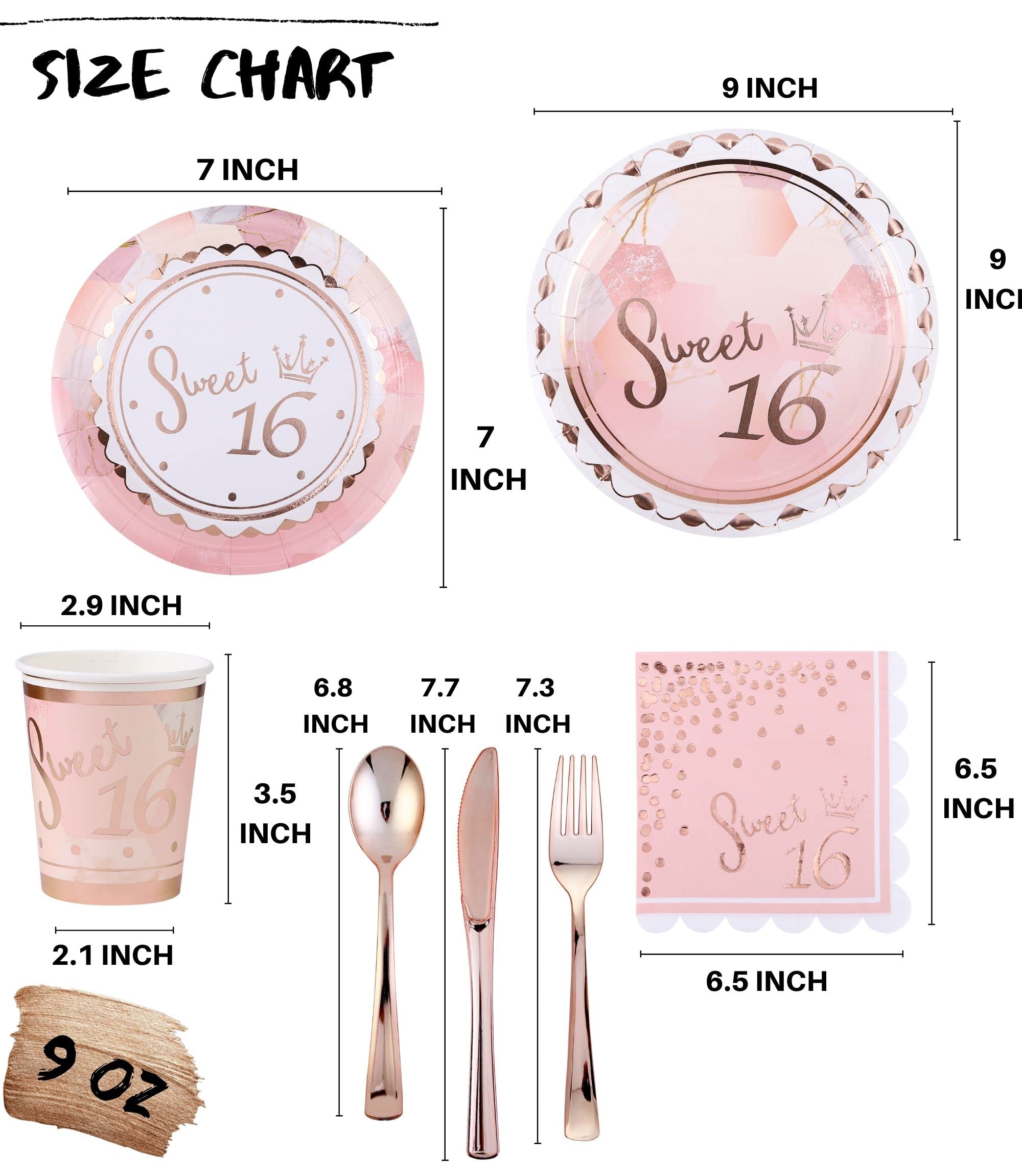 Winoo Design Rose Gold Sweet 16 napkins for chic celebrations