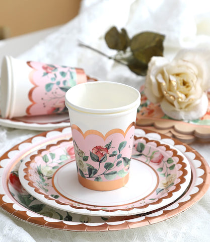 Winoo Design rose gold floral napkins add durable, stylish touch to events