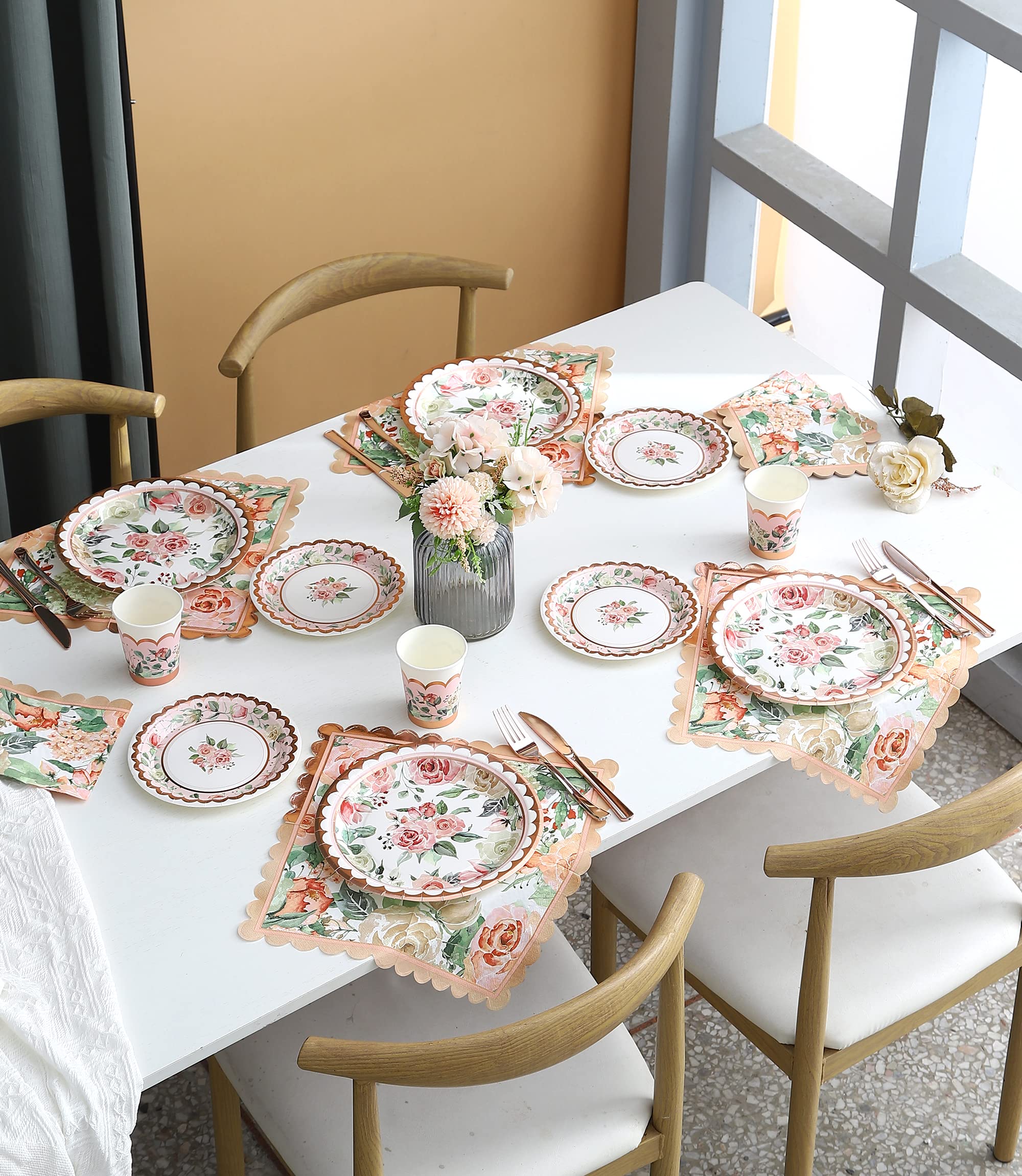 Winoo Design full party pack with vintage floral rose gold accents for events