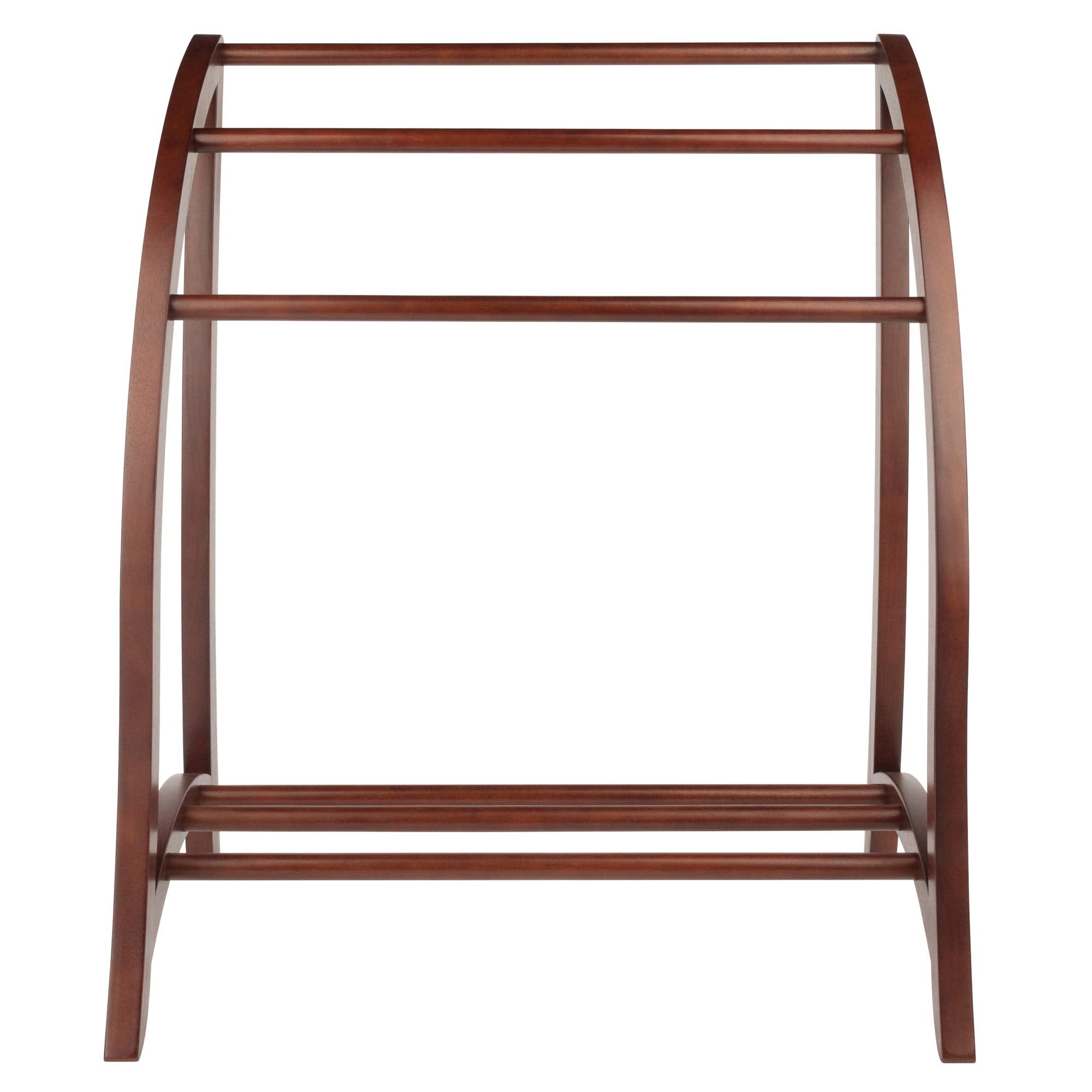 Winsome quilt rack side view shows compact footprint for small spaces.