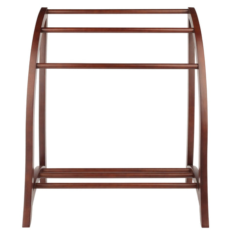 Winsome quilt rack side view shows compact footprint for small spaces.