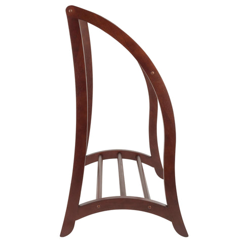 Winsome quilt rack antique walnut close-up highlights rich wood grain.