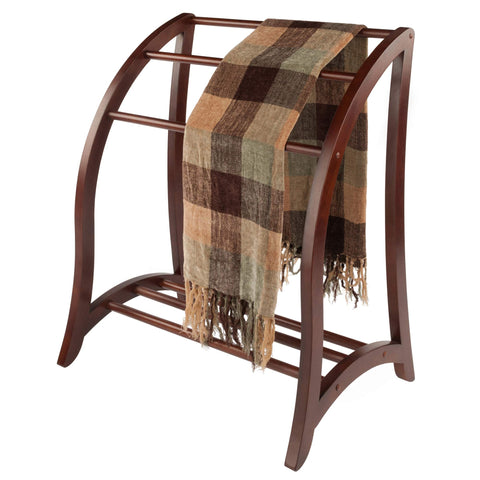 Winsome quilt rack wood texture in antique walnut finish.