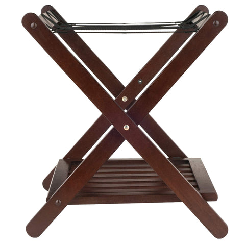 Winsome Reese luggage rack cappuccino lower shelf keeps shoes or items organized