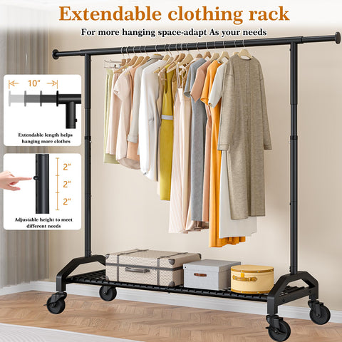 Wiracks bottom shelf offers extra storage for shoes, bins, or boxes.