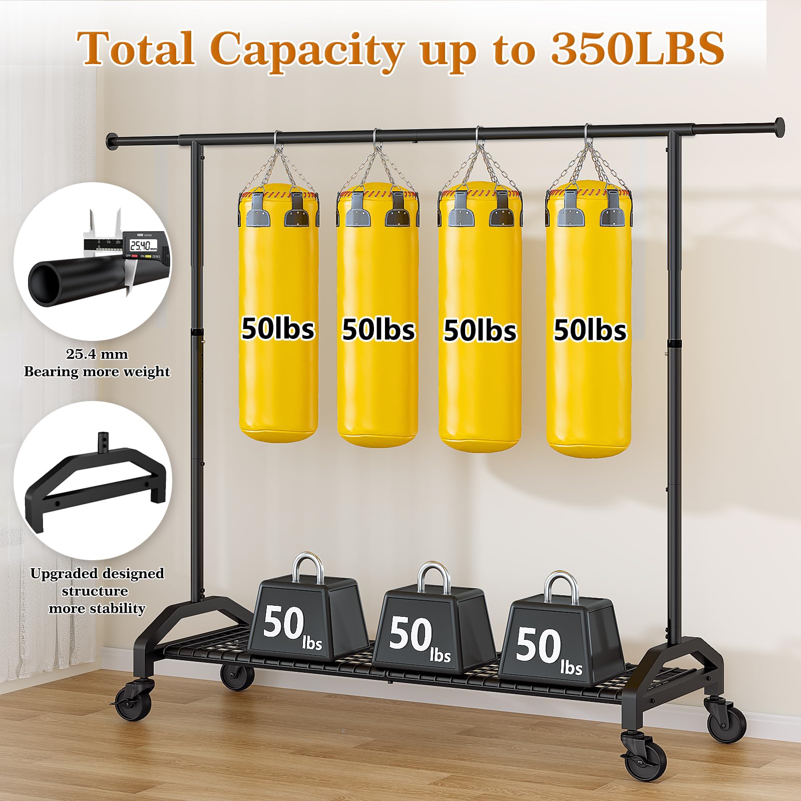 Wiracks height adjustable rack fits tight spaces in closets or laundry rooms.