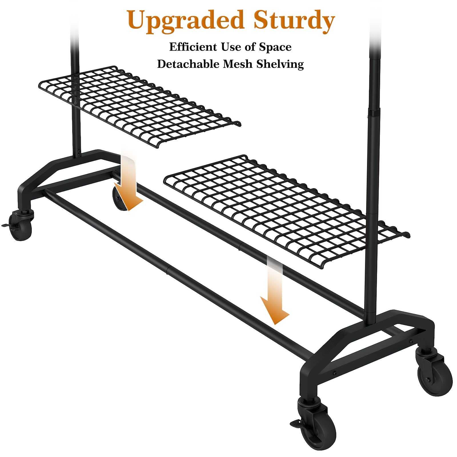 Wiracks rolling garment rack ideal for dorms, apartments, or workshops.