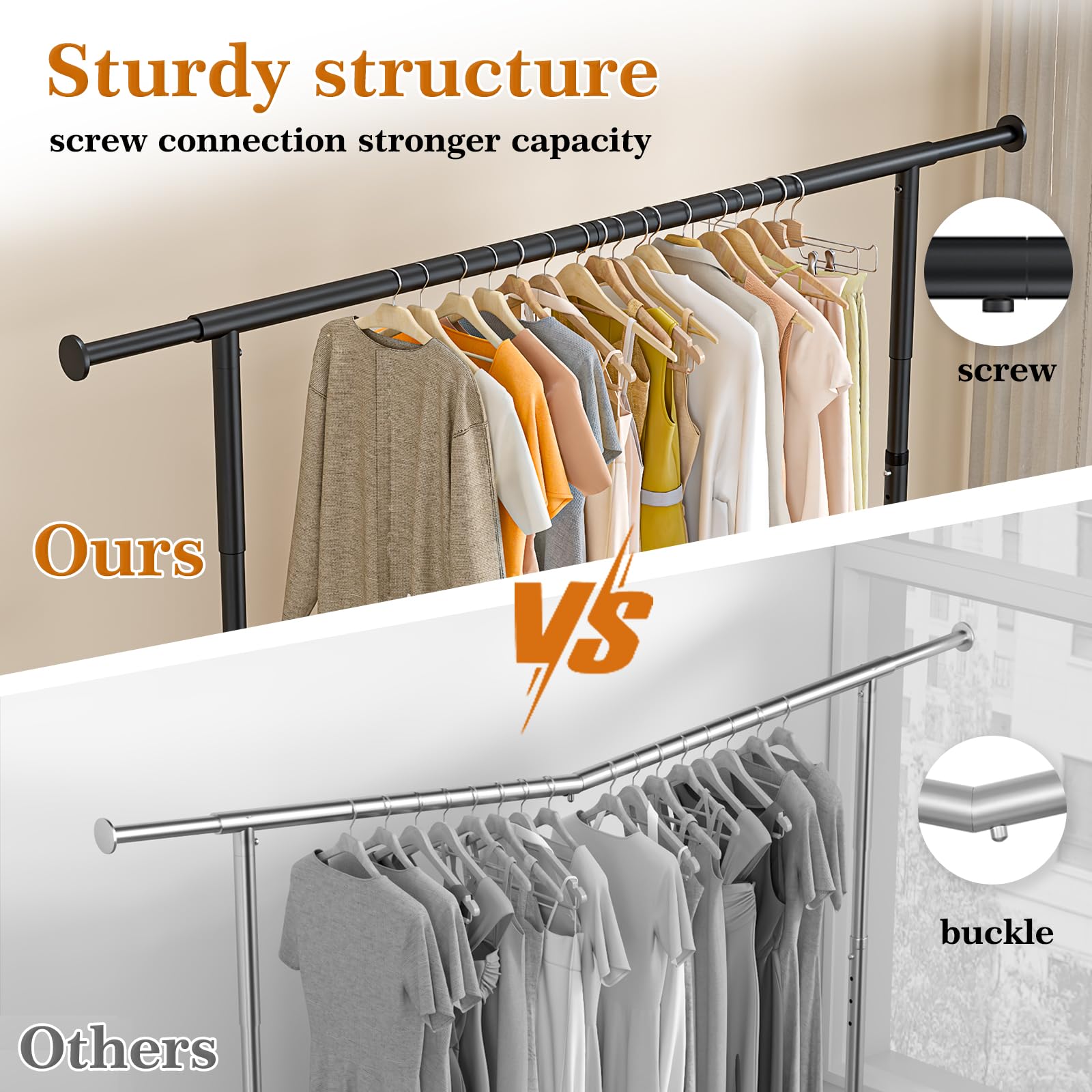 Wiracks sturdy 1 inch steel diameter provides durable load-bearing performance.