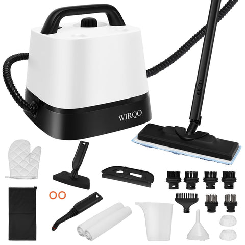 WIRQO Steam Cleaner with 24 attachments powering versatile, chemical-free cleaning for every room.