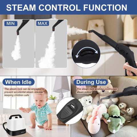 WIRQO Steam Cleaner storage bag keeps accessories organized and ready.