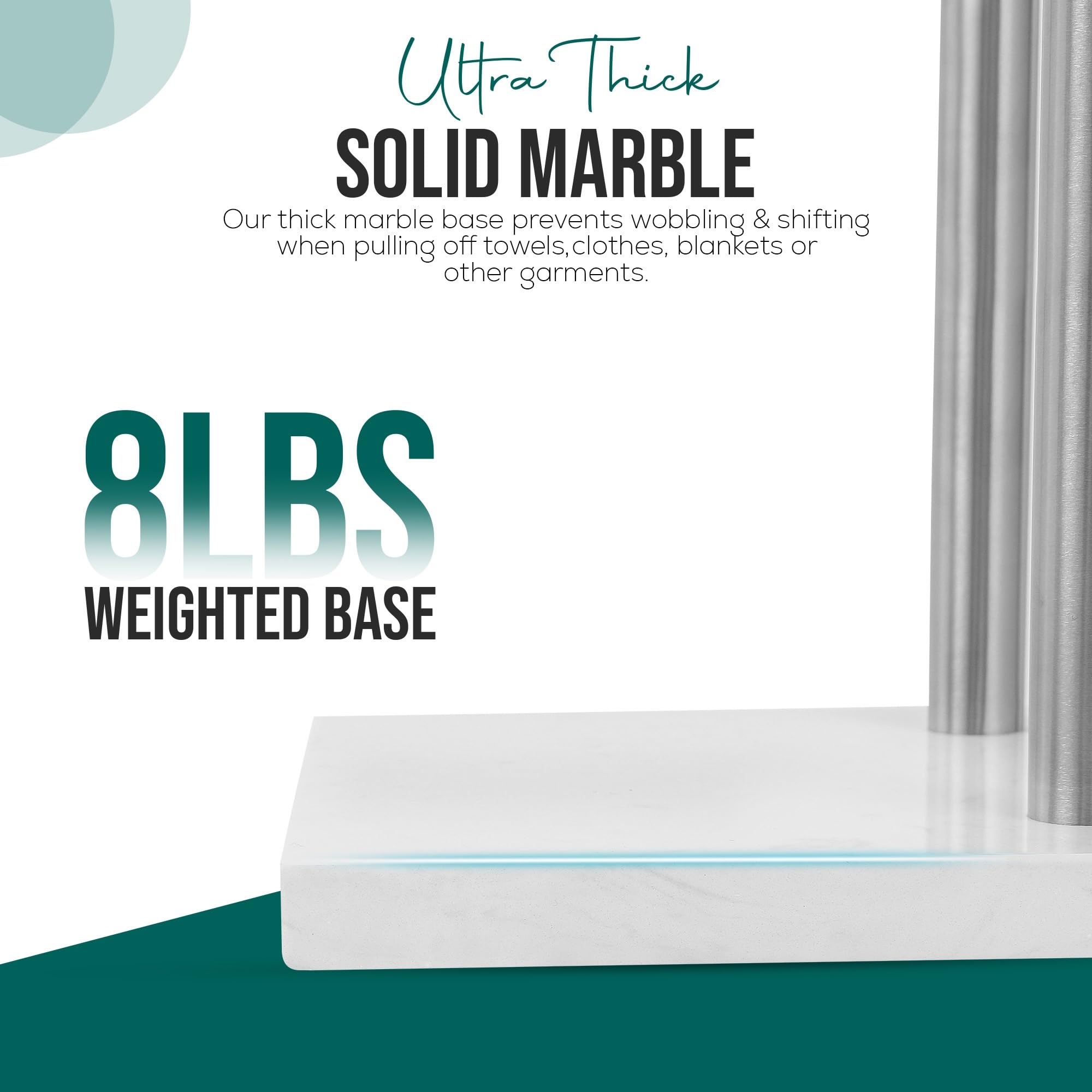 WISATO anti-slip base pads keep the rack steady and protect floors.