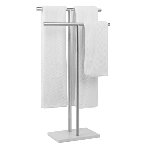 WISATO towel rack with brushed nickel finish provides durable, rust-resistant towel storage.