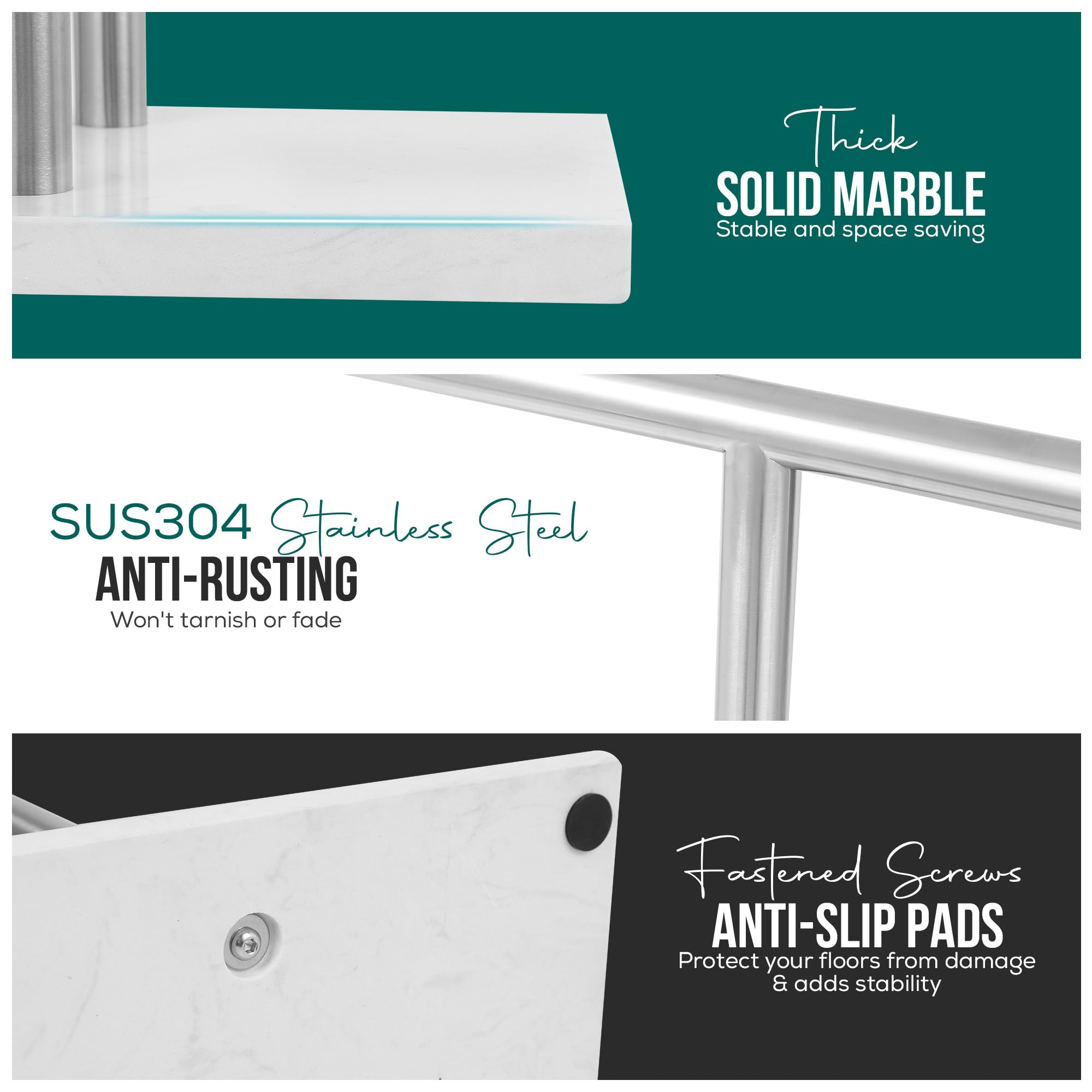 WISATO freestanding towel rack stands on the floor without wall mounting.