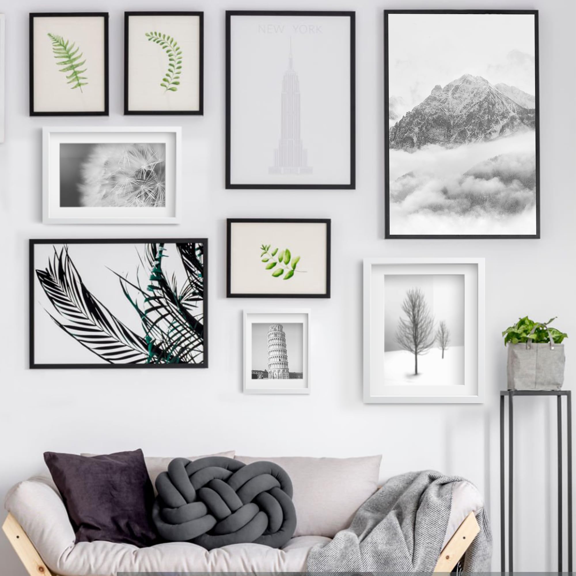 Wiscet 11x14 frame set9 8x10 mat compatibility, easy resizing.