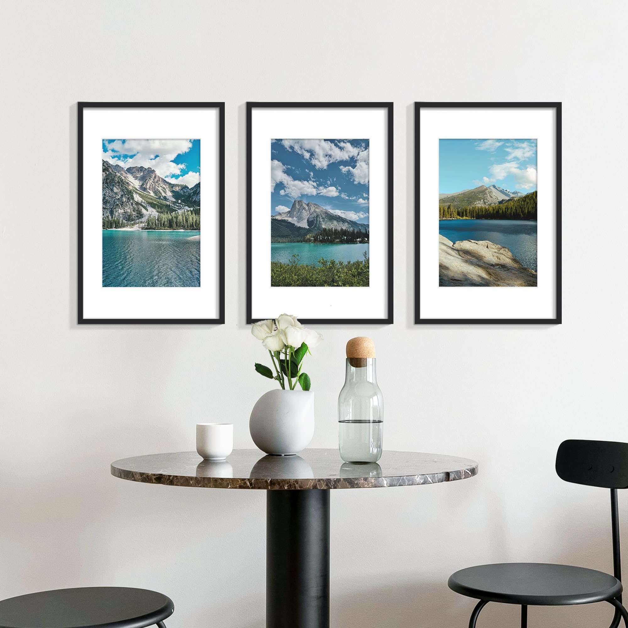 Wiscet 11x17 frame set 9 no mat showcases bold photos without borders