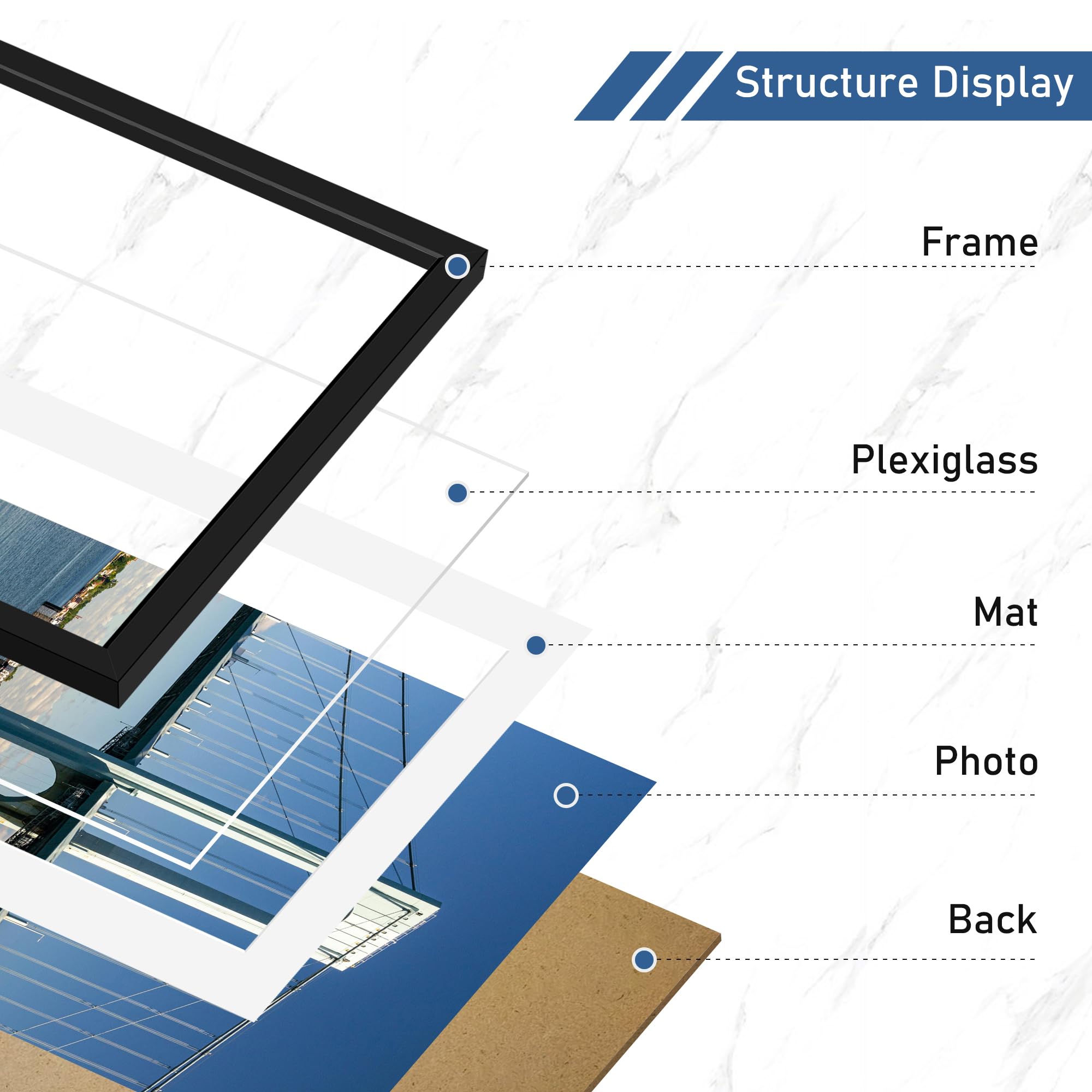 Wiscet frame without mat highlighting a bold 16x20 photo