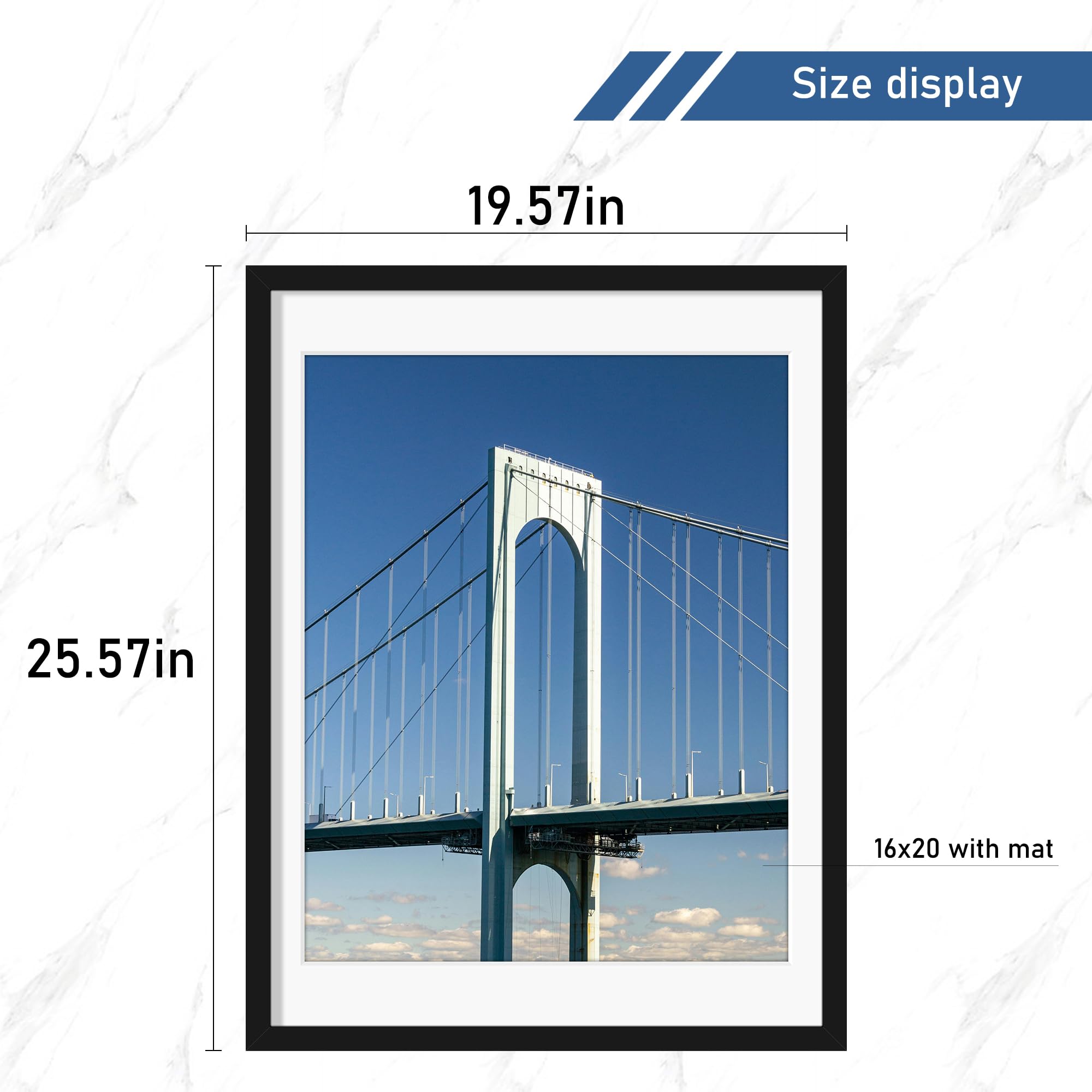 Wiscet 18x24 frame set with no mat offers frameless 18x24 display.