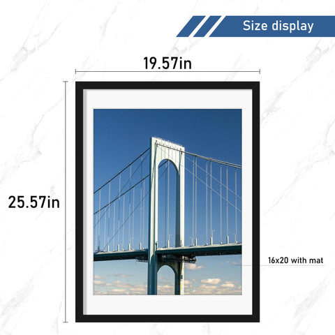 Wiscet 18x24 frame set with no mat offers frameless 18x24 display.