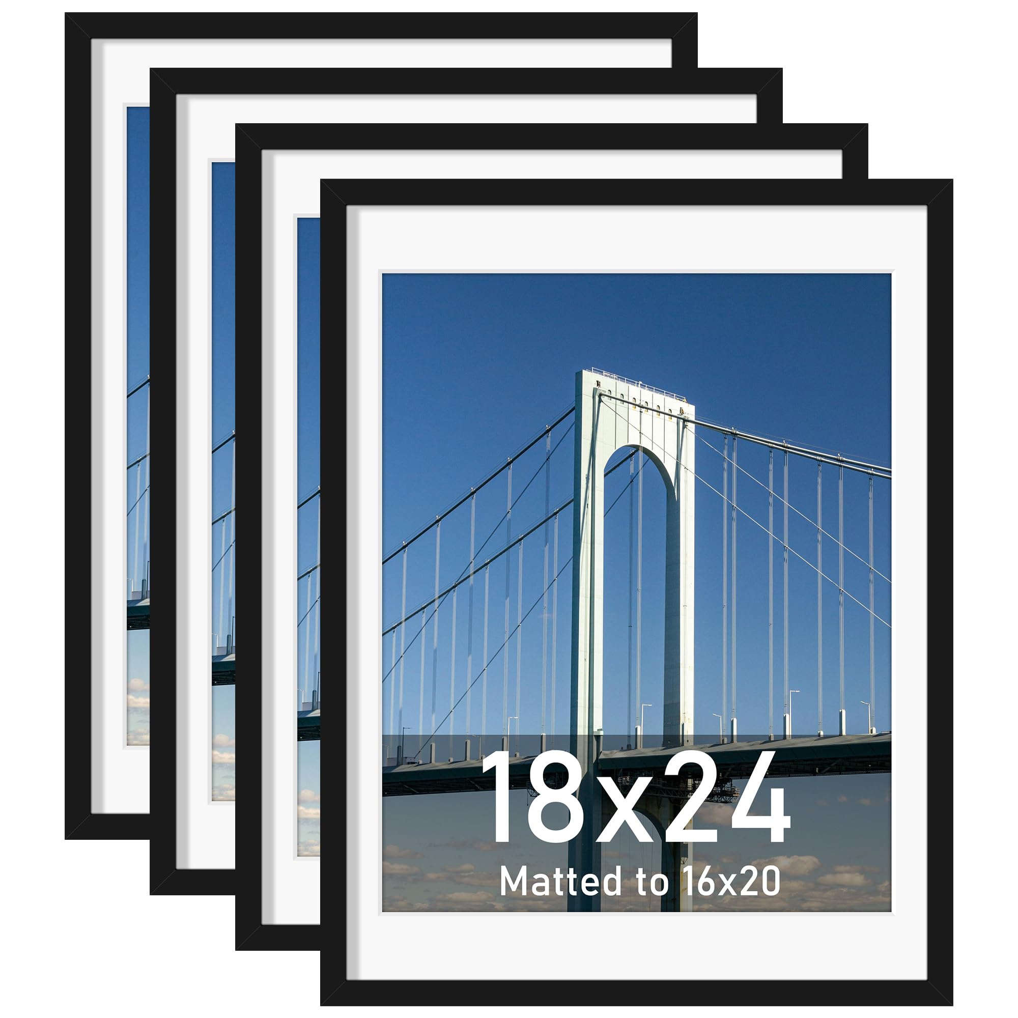 Wiscet 18x24 frame with mat displays a 16x20 photo neatly for wall display.