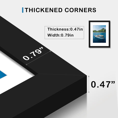 Wiscet 9-frame set for 8.5x11 photos without mat, edge-to-edge presentation.