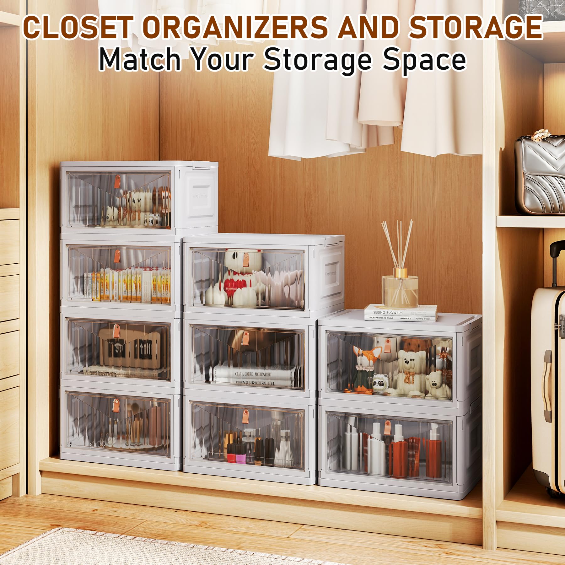 Wise Oannes bins with clear fronts and drawers for quick content identification