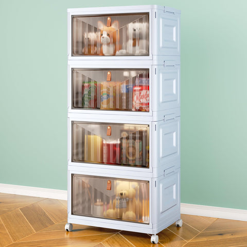 Wise Oannes four-tier storage bin with lid and wheels ready for assembly and organization