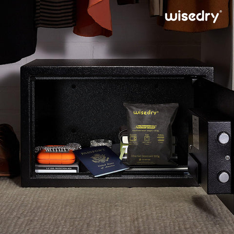 Wisedry compact closet moisture solution for organized storage.