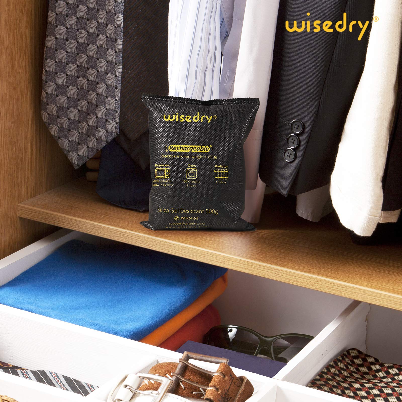 Reusable desiccant bags ready for multiple recharge cycles