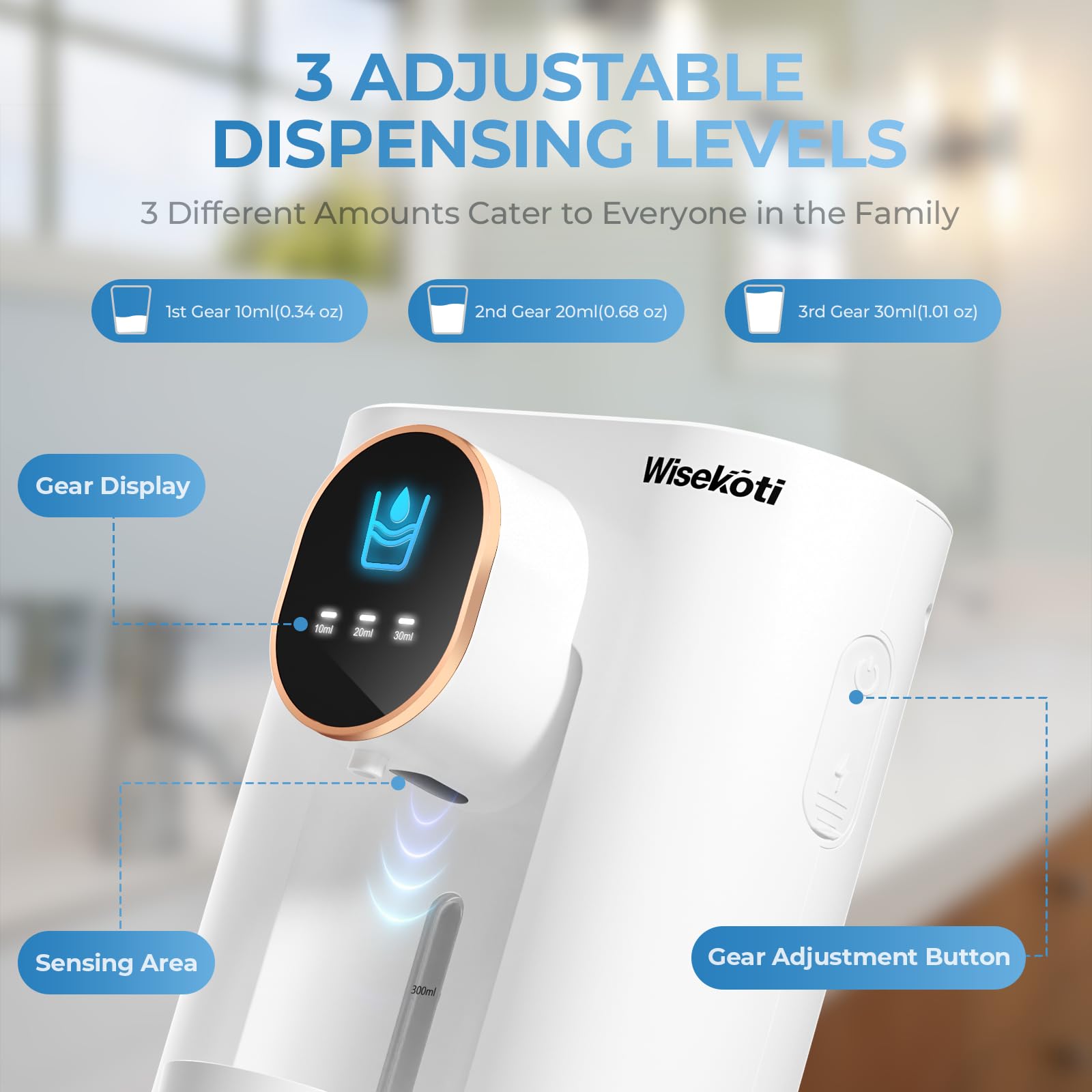 Wisekoti S7 LED display shows dispensing level for easy planning.