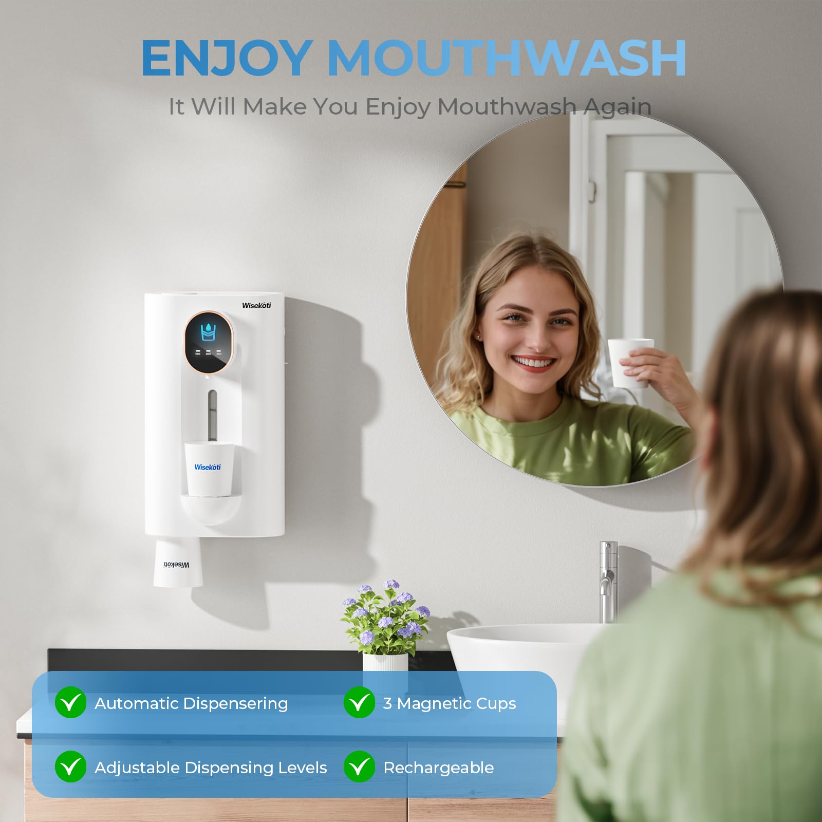 Wisekoti S7 three dispensing amounts enable precise, convenient dosing.