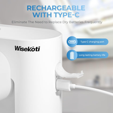 Wisekoti S7 USB-C rechargeable design avoids frequent battery changes.