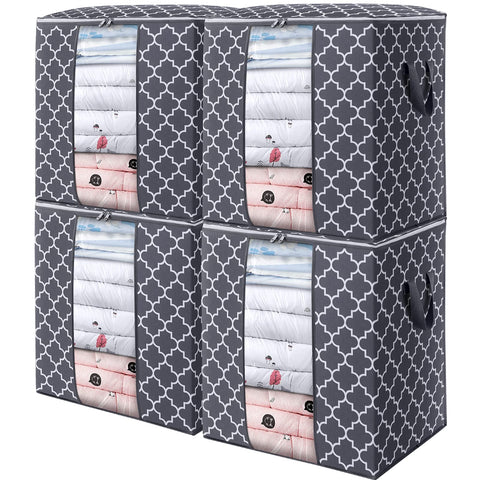 WISELIFE storage bag with clear window shows large 100L capacity for bedding.