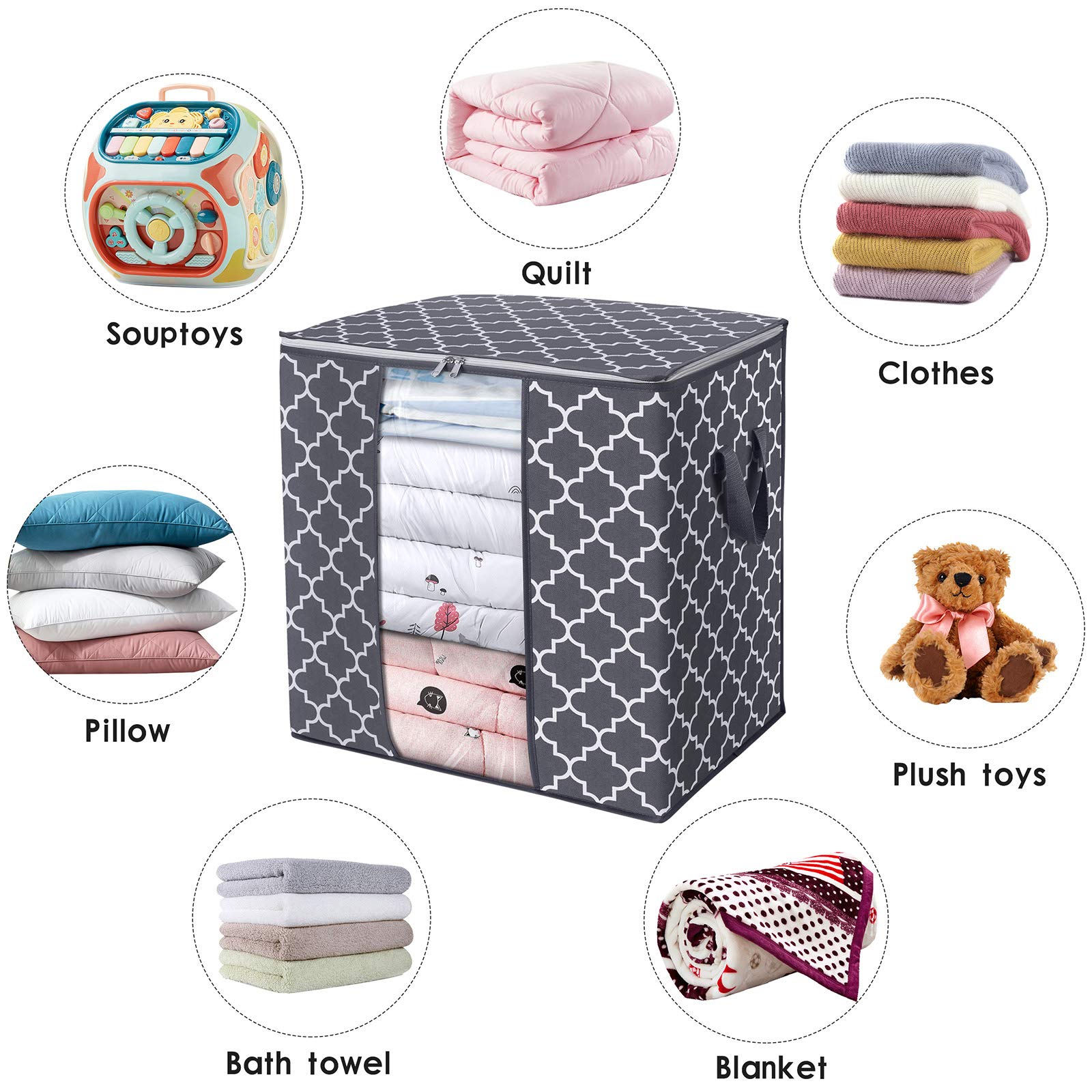 WISELIFE see-through panel helps quick item identification.