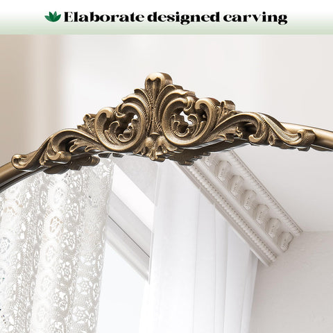 Wiserset Vintage Arched Gold Wall Mirror anti-rust finish enhances durability for bathrooms