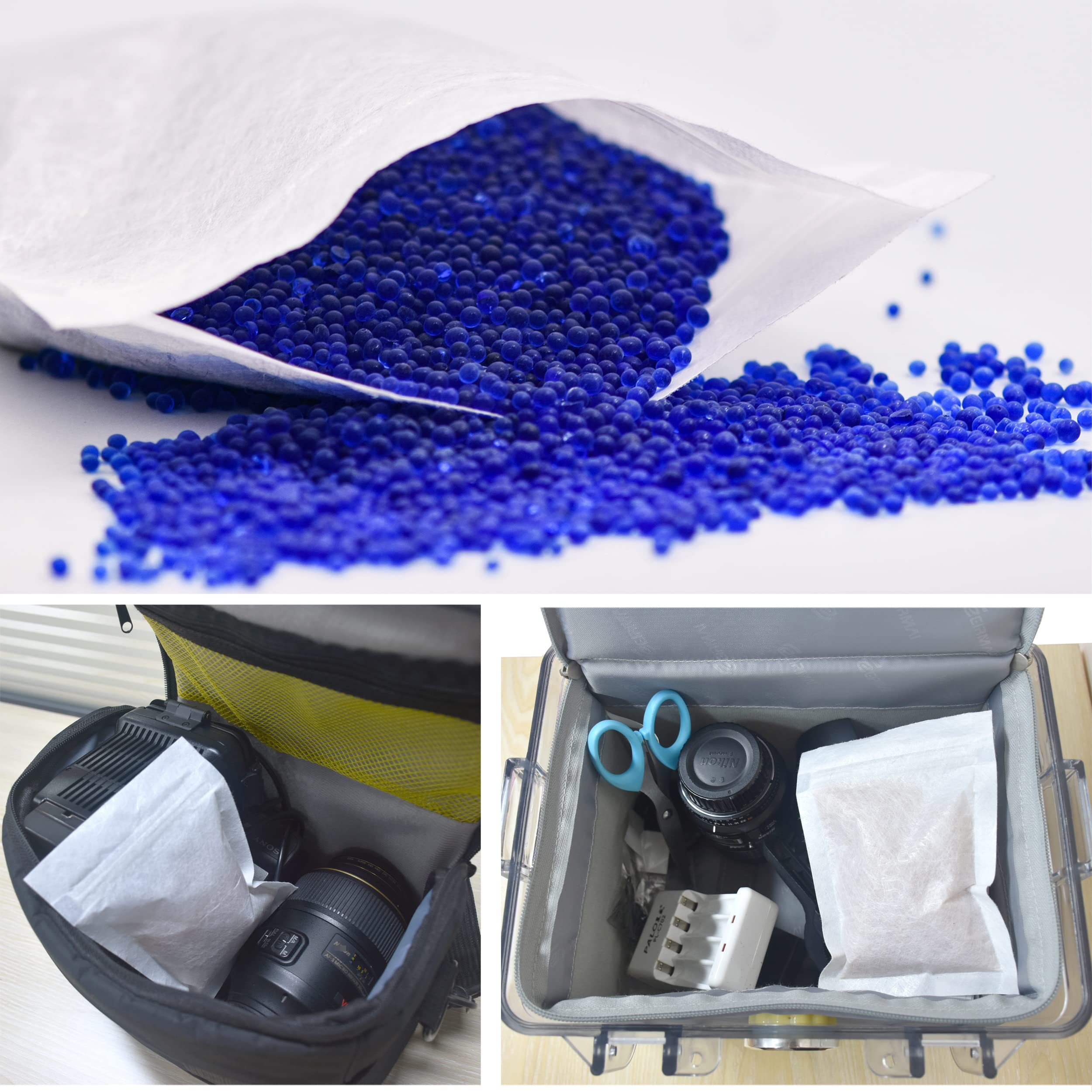 Wisesorb beads arranged in an organza bag for storage use.