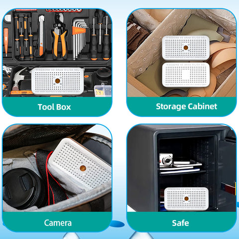 Compact Wisesorb 4 x 2 x 0.5 inch canister fits in small storage spaces