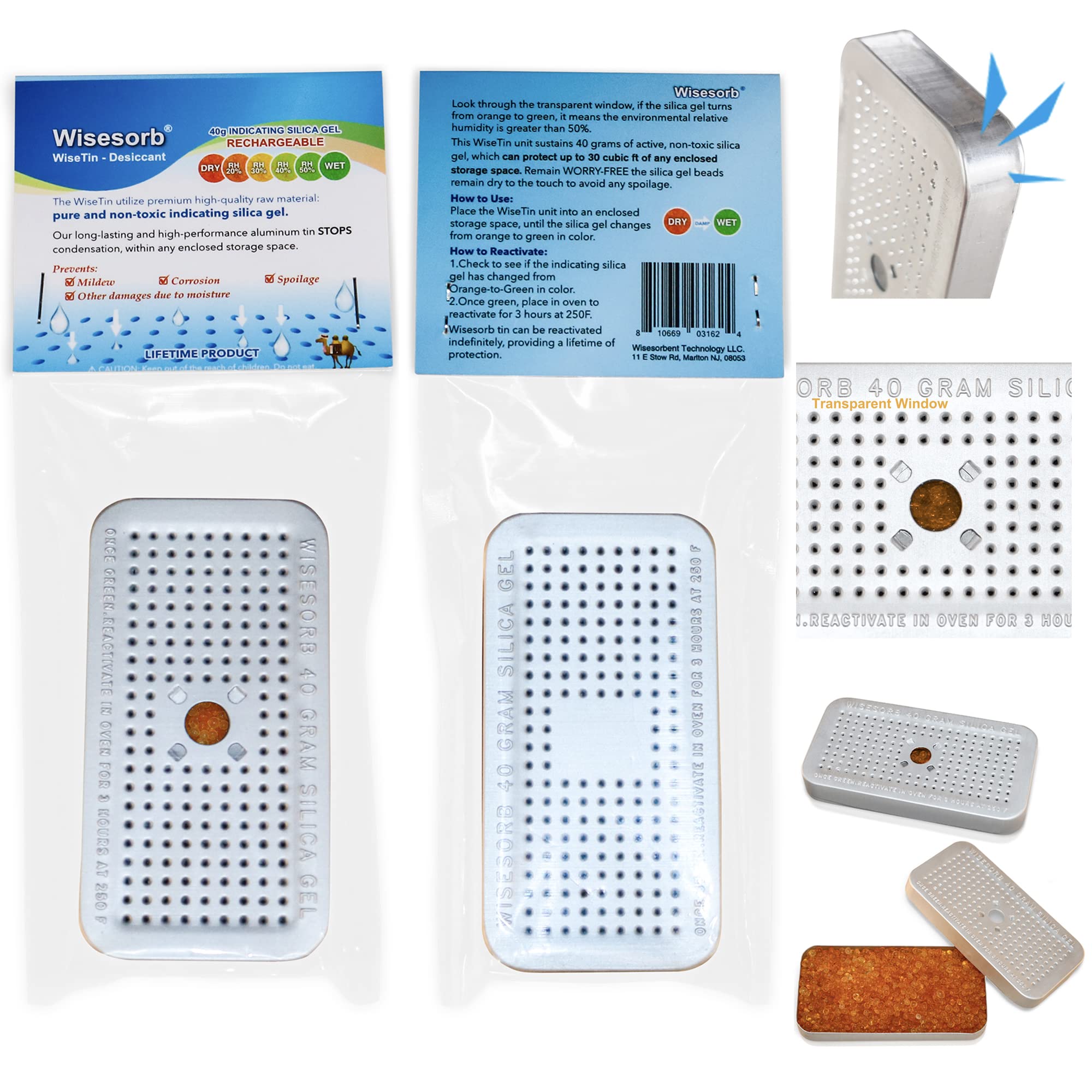 Durable aluminum desiccant container by Wisesorb designed for long-term use