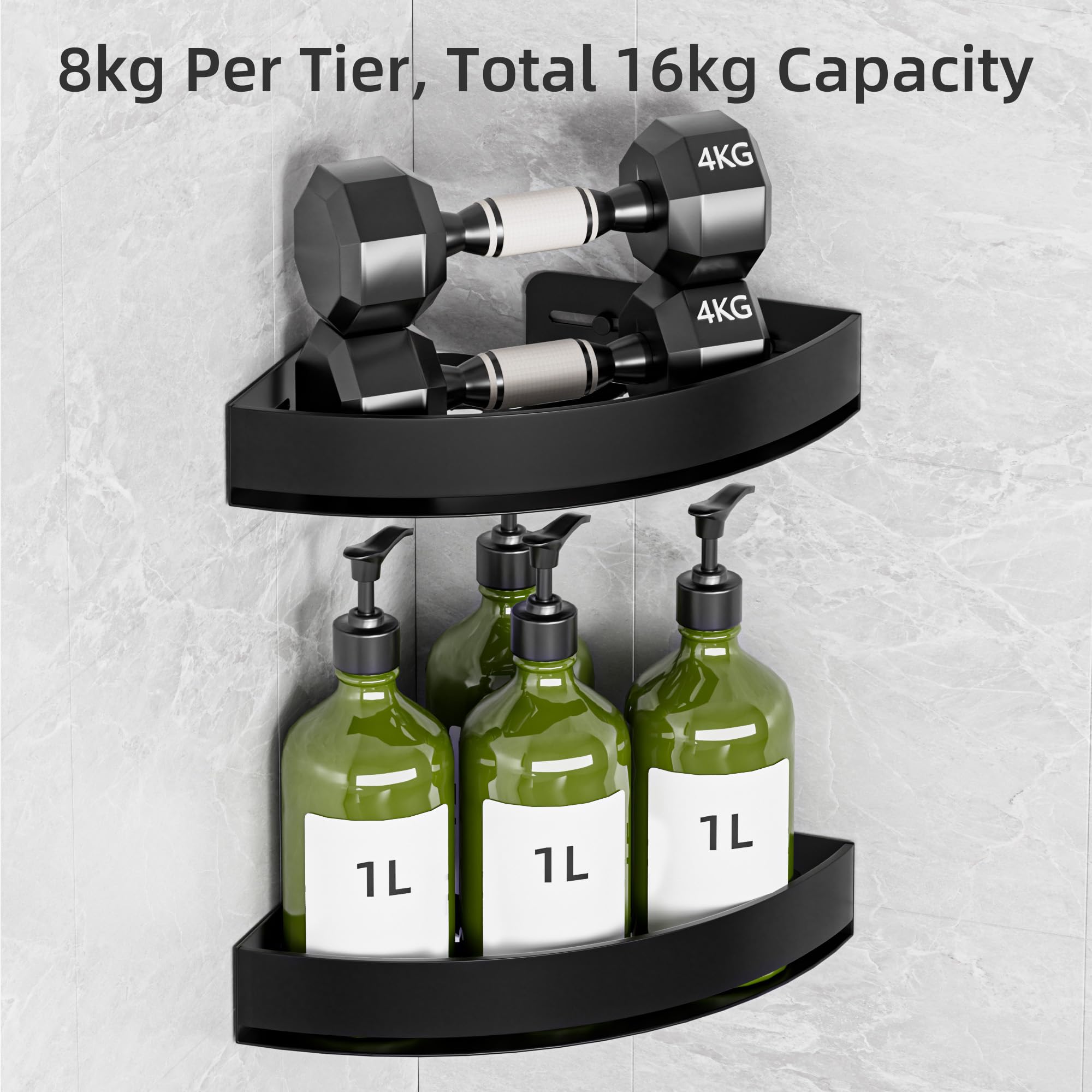 Wisfame 20 lb per-tier capacity supports daily shower supplies conveniently.