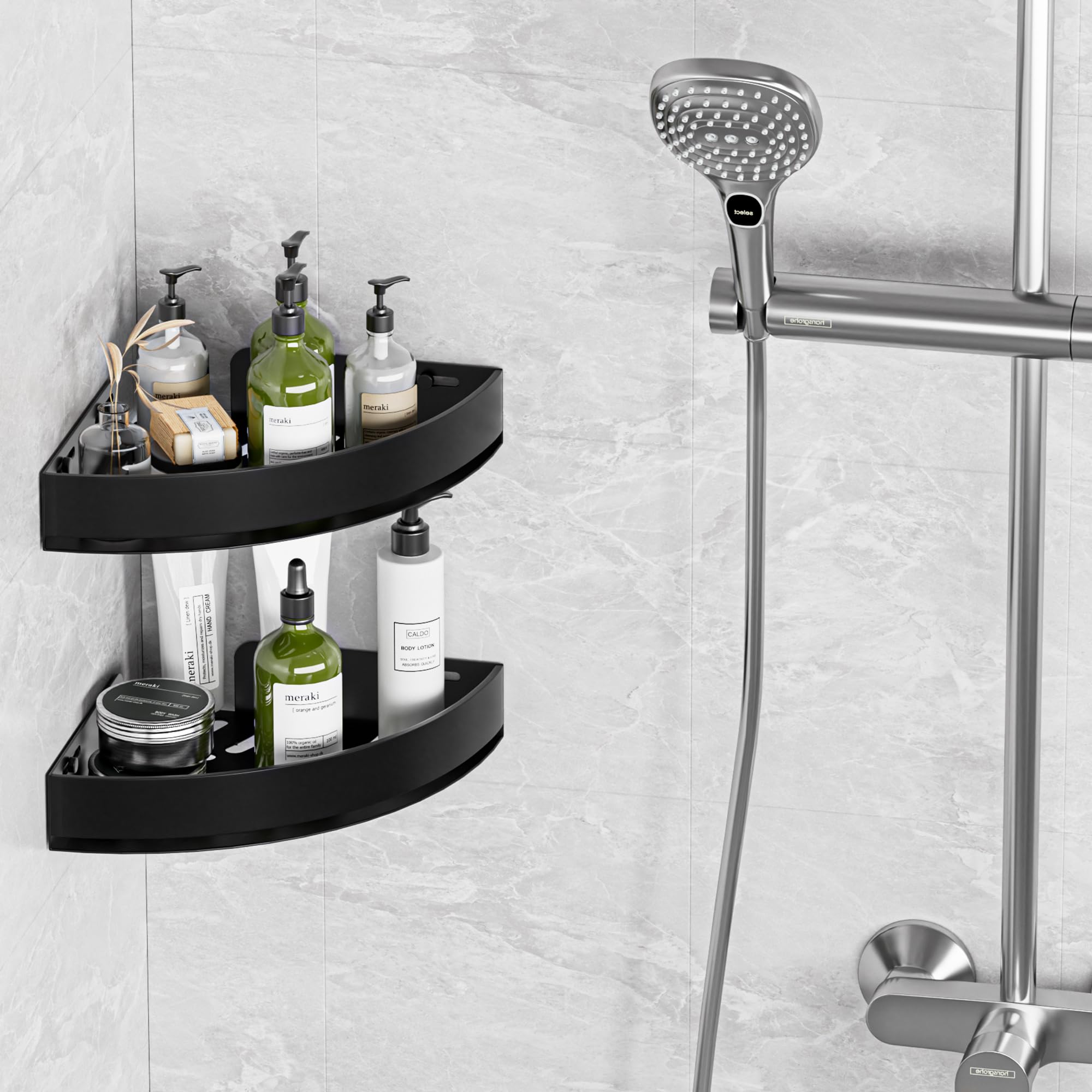 Wisfame aluminium shelves show rustproof, humidity-resistant design for bathrooms.