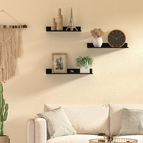 Wisfame medium black shelf in living room organization