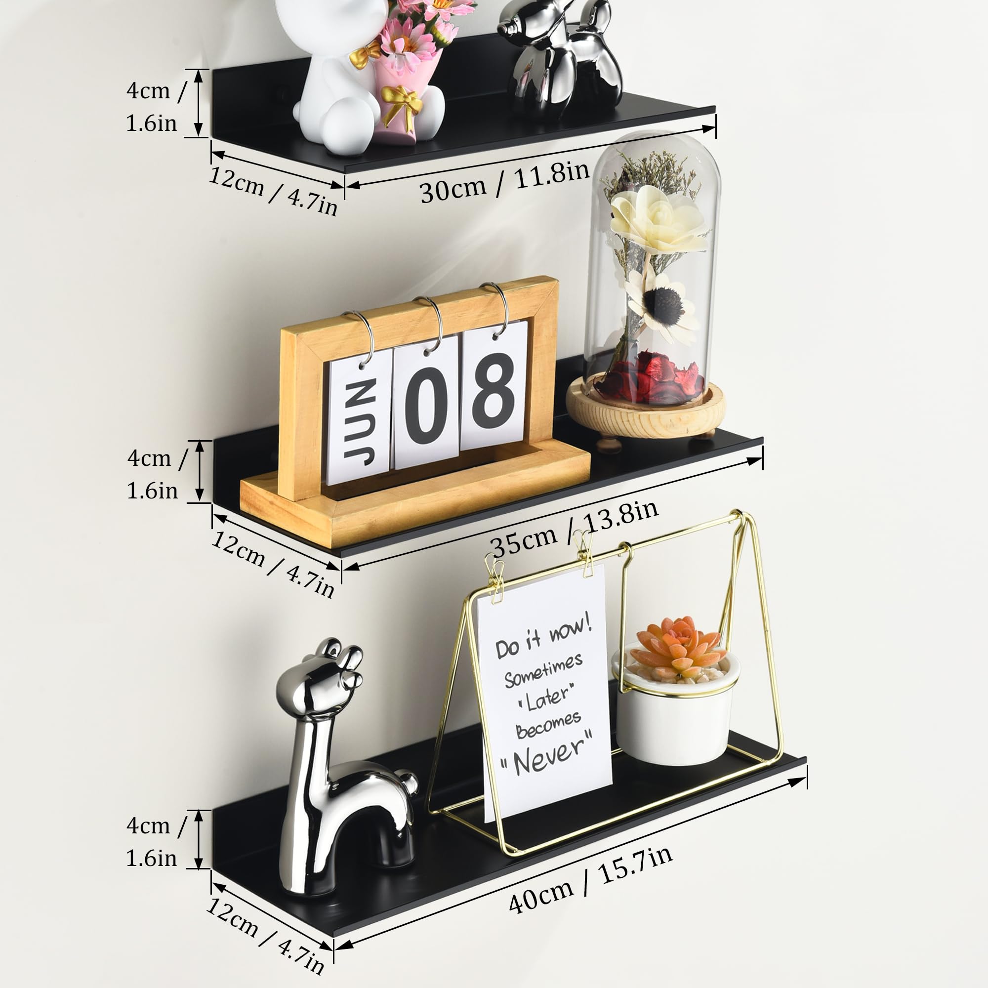 Wisfame small black shelf ideal for compact spaces