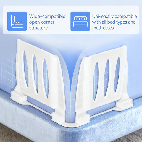 WISHBAY four-pack fits all mattress sizes with a fabric-friendly grip.
