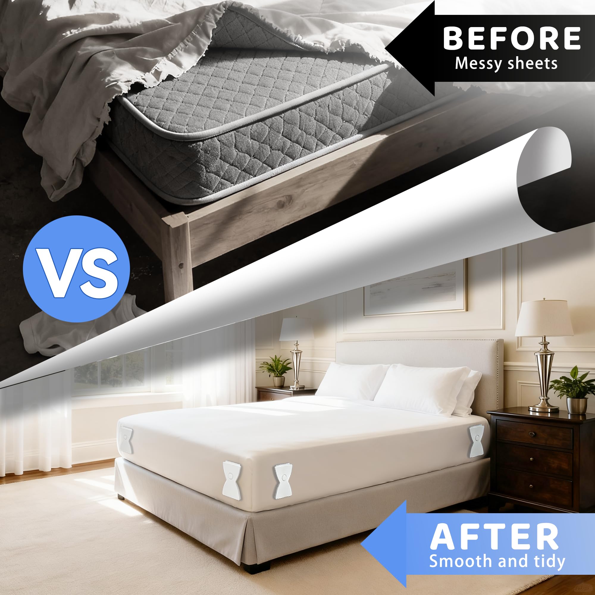 WISHBAY keeps sheets taut for a neat, comfortable sleep surface.