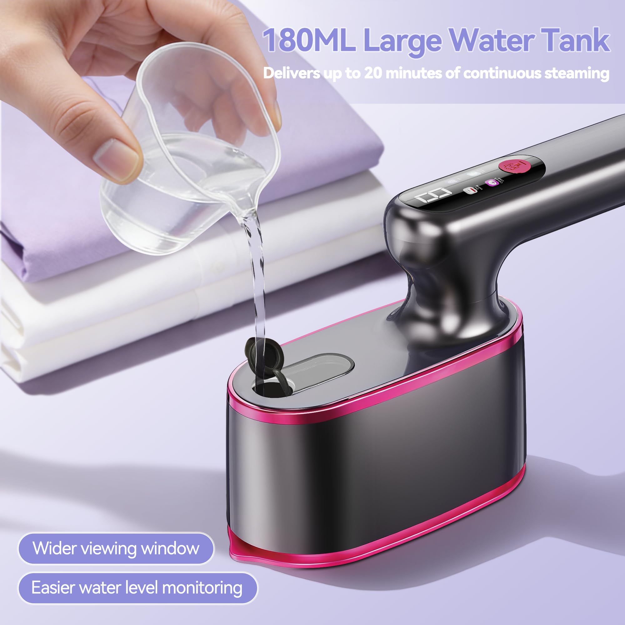 WISHBAY Travel Steamer compact folded size ideal for travel.