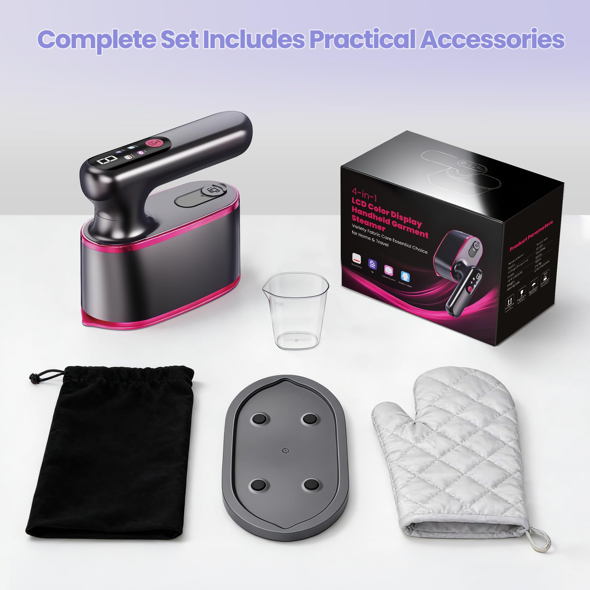 WISHBAY Travel Steamer travel accessories kit included for ready use.