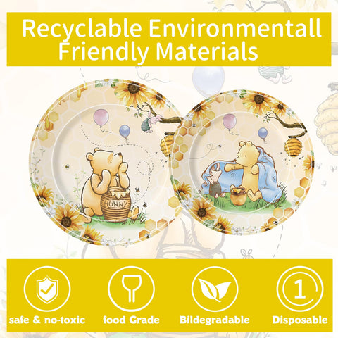 WISSLERMER baby shower tableware in yellow, ideal for serving desserts.