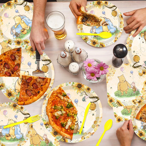 WISSLERMER bear-themed tableware set for cohesive party decor